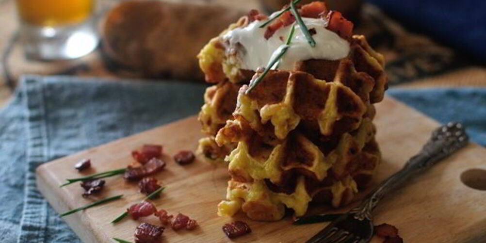 Рецепт картофельных вафель с беконом