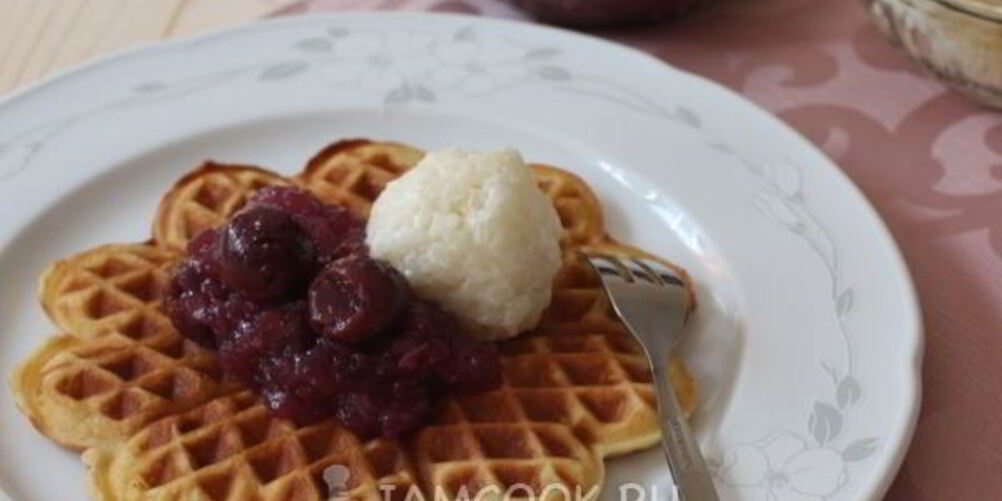 Рецепт вафель с рисовой кашей и киселем