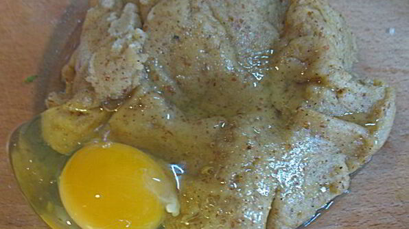 профитроли из льняной муки с яблочно-карамельным муссом