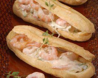 Эклеры с креветками