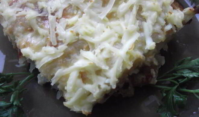 Картофельная запеканка с шампиньонами