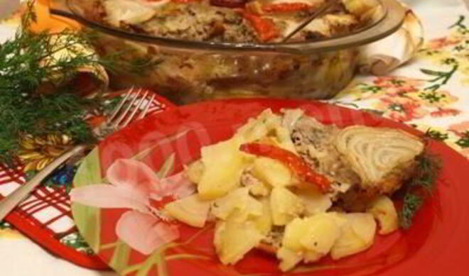 Овощная запеканка с мясным фаршем