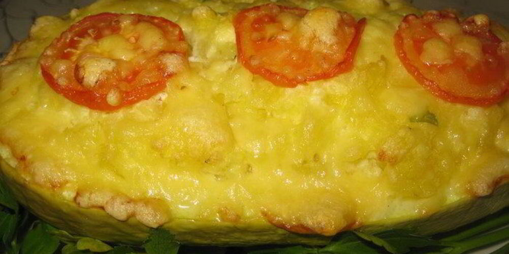 Рецепт овощной запеканки в кабачке