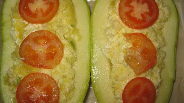 овощная запеканка в кабачке