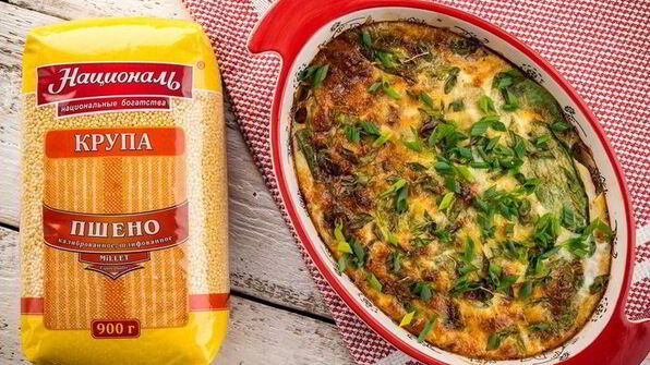 пшенная запеканка с курицей и шпинатом