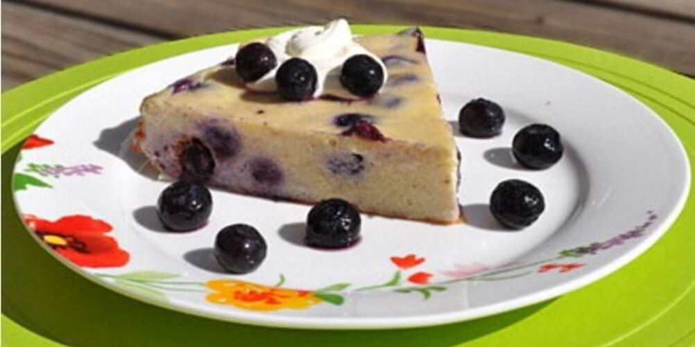 Рецепт творожной запеканки с черникой