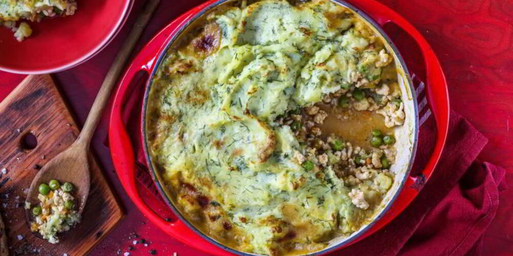 Рецепт запеканки из картофеля с индейкой и овощами