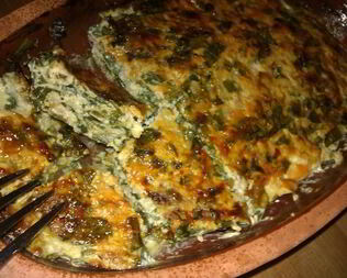 Запеканка из курицы с сыром и шпинатом