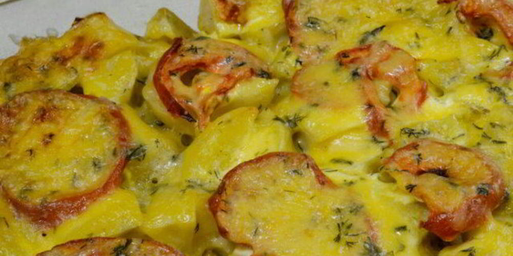 Рецепт запеканки из молодого картофеля и томатов