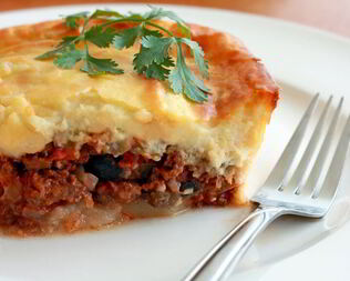 Запеканка картофельная с баклажанами