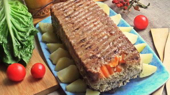 запеканка-перевертыш из печени и овощей