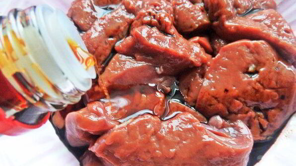 запеканка-перевертыш из печени и овощей