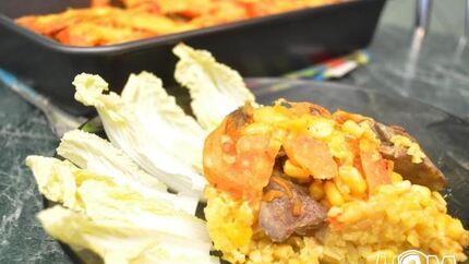 Запеканка с печенью и бурым рисом