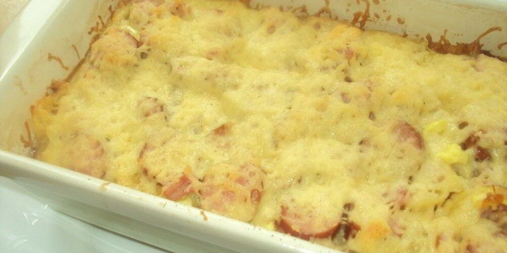 Рецепт запеканки с сосисками