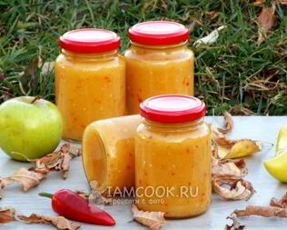 Аджика из кабачков с яблоками на зиму