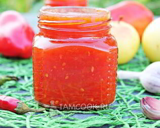 Аджика сладкая на зиму с яблоками