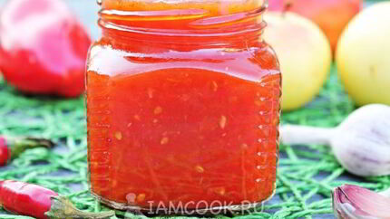 Аджика сладкая на зиму с яблоками