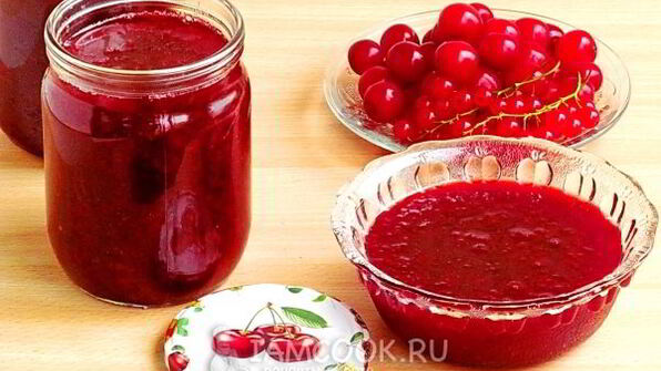 джем из вишни и красной смородины