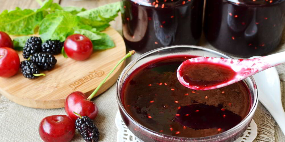 Рецепт джема из вишни и шелковицы