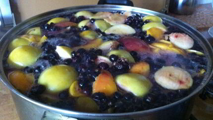 Компот из черной смородины и яблок