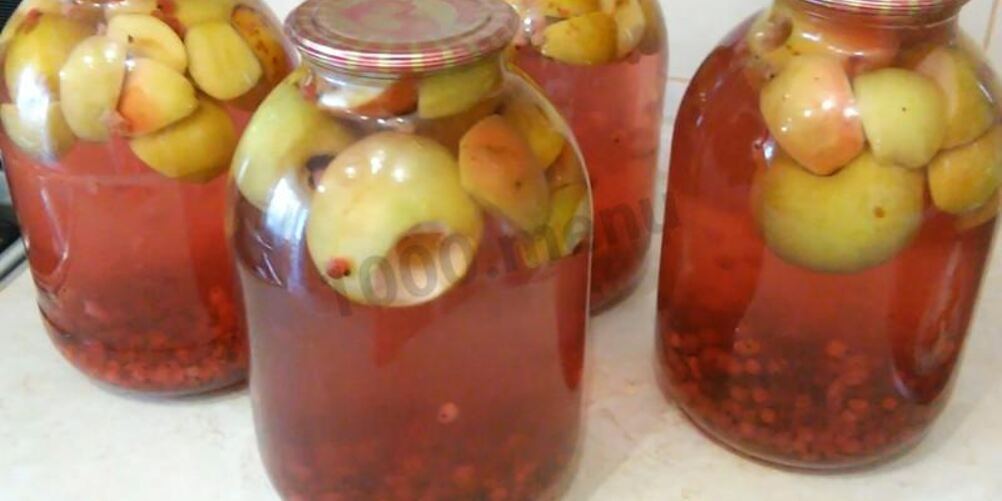 Рецепт компота из яблок и красной смородины