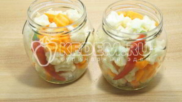 маринованная цветная капуста с морковью