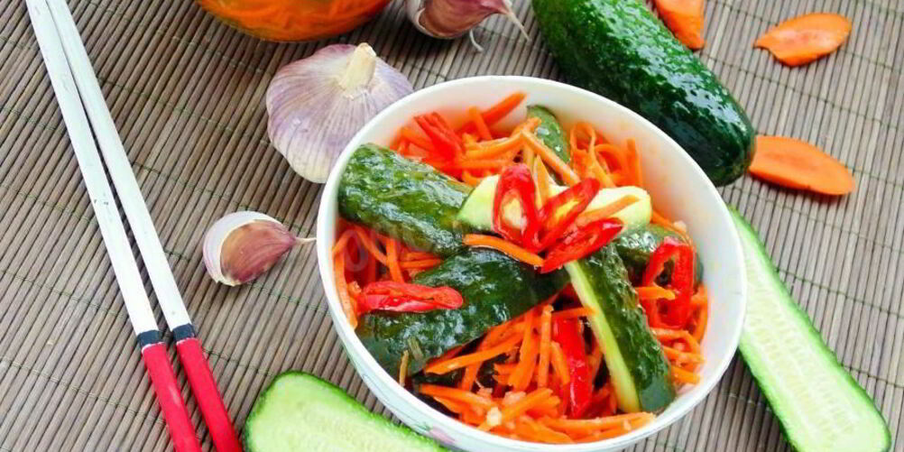 Рецепт огурцов по-корейски на зиму пальчики оближешь