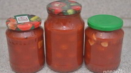 Помидоры в собственном соку с чесноком