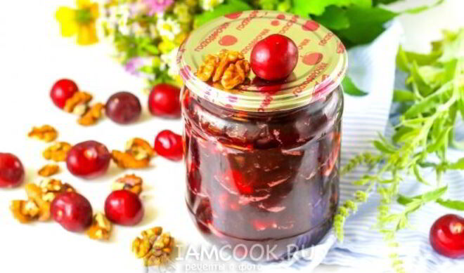 Варенье из черешни с грецким орехом
