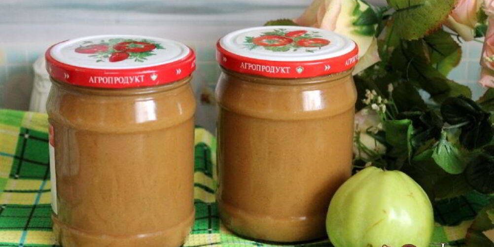 Рецепт яблочного пюре с вареной сгущенкой на зиму