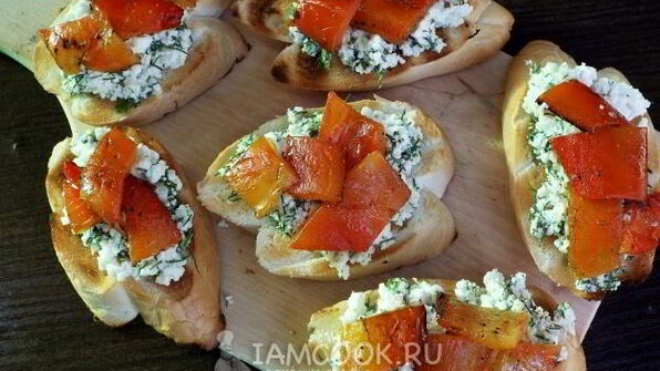 брускетта-гриль с запеченным перцем