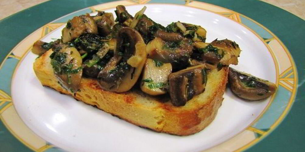 Рецепт брускетты с грибами