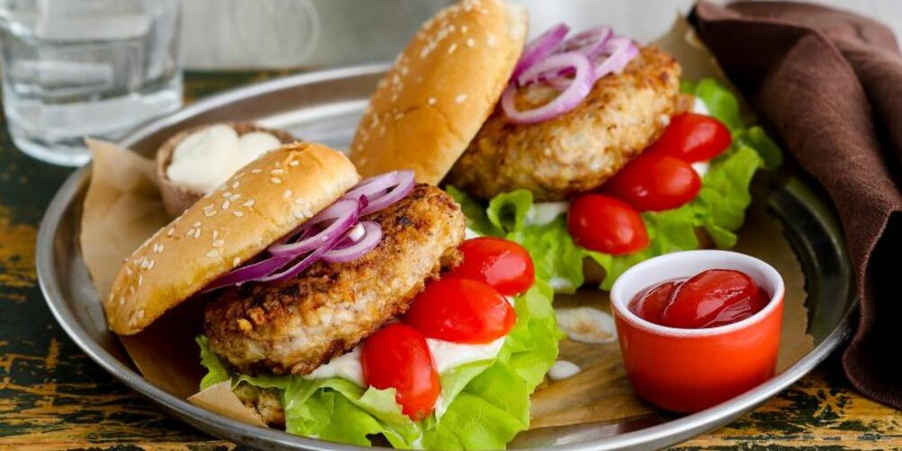 Рецепт бургера из курицы и индейки