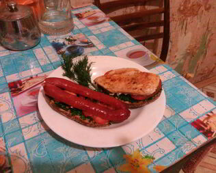 Студенческий бутерброд с куриной грудкой