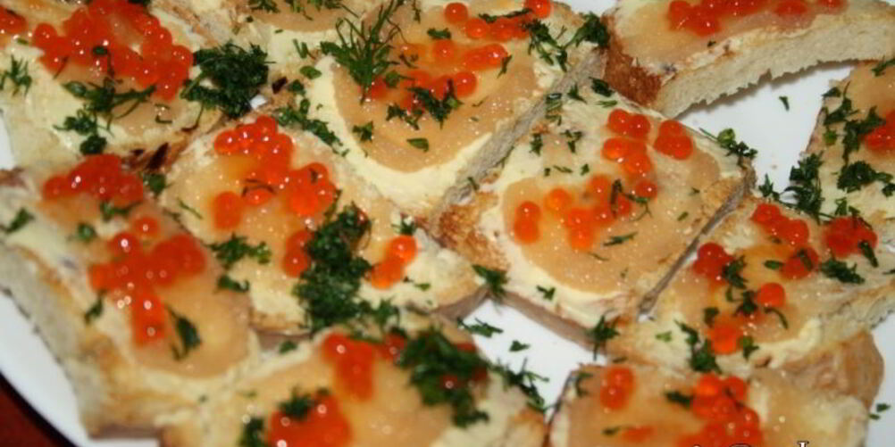 Рецепт супера-икорных бутерброды на домашней чиабатте