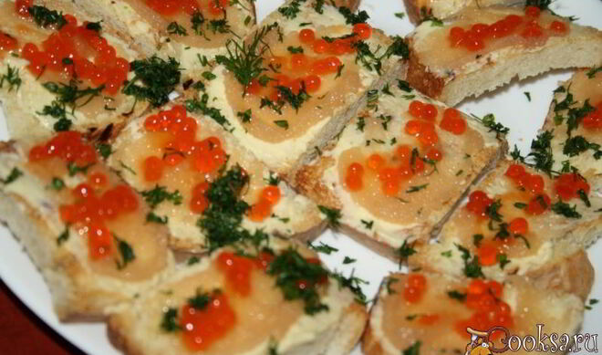 Супер-икорные бутерброды на домашней чиабатте