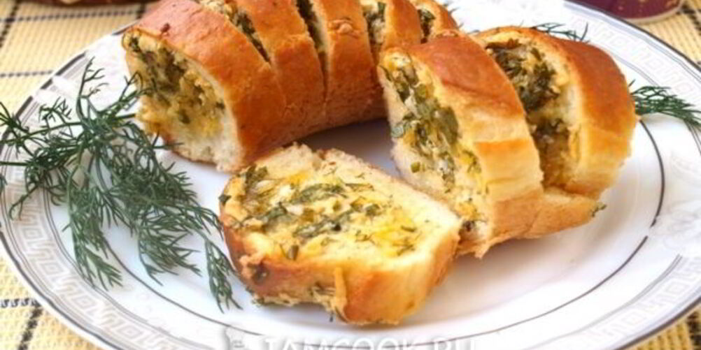 Рецепт фаршированного запеченного батона