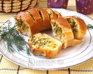 Фаршированный запеченный батон