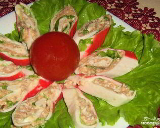 Фаршированные крабовые палочки