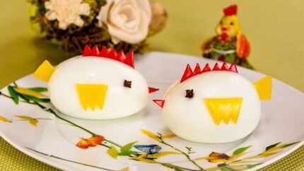Фаршированные яйца Цыплята