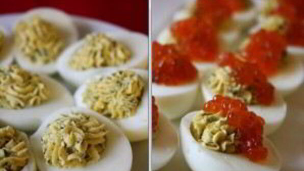 яйца, фаршированные красной рыбой