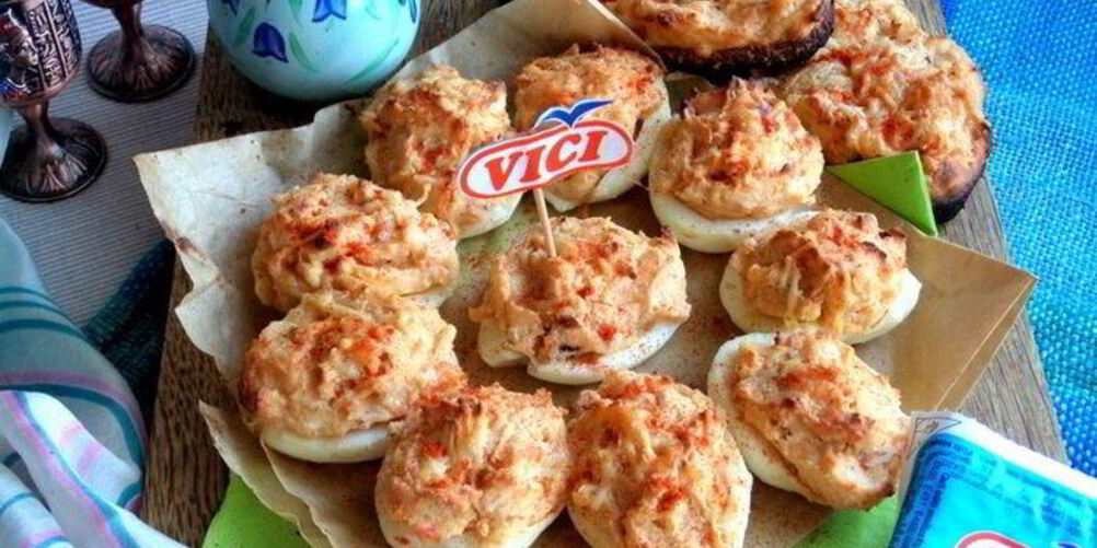 Рецепт запеченных фаршированных яиц