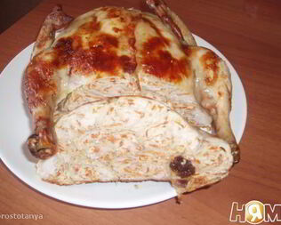 Галантин — курица фаршированная блинчиками