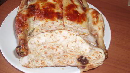 Галантин — курица фаршированная блинчиками