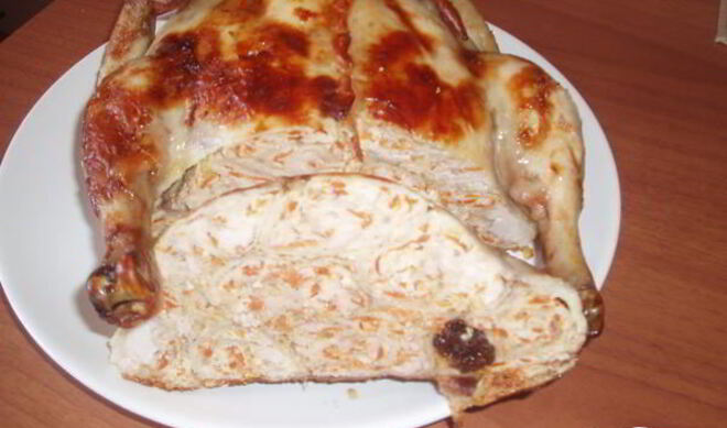 Галантин — курица фаршированная блинчиками