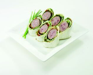 Канапе с копчеными колбасками