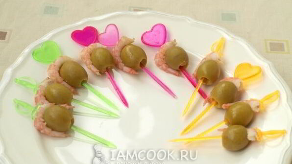 канапе с креветками