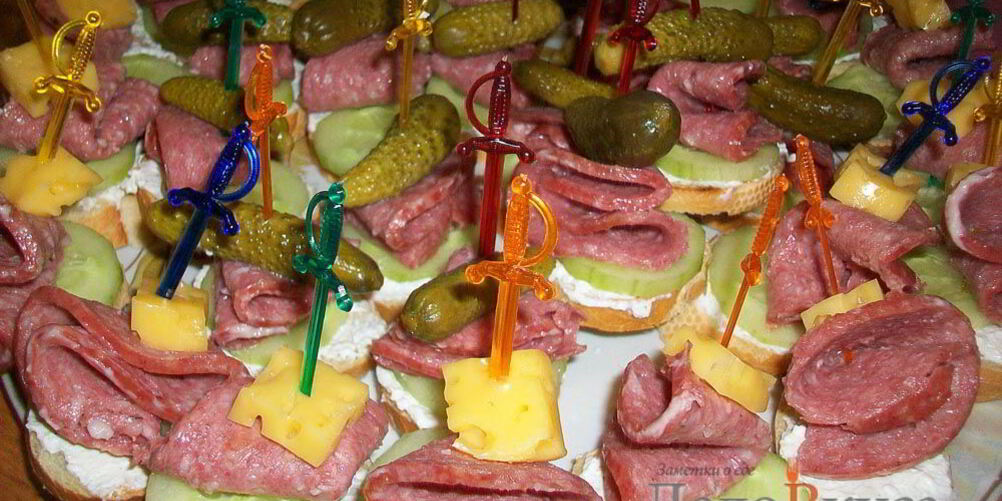 Рецепт канапе с закуской из творога