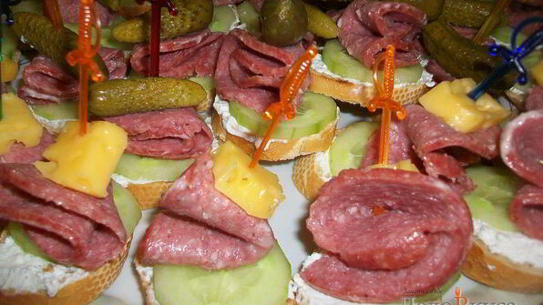 канапе с закуской из творога