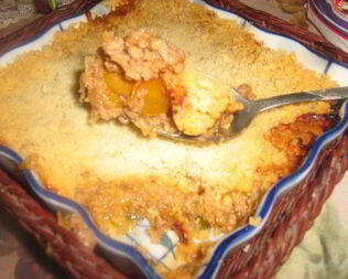 Мясной крамбл с цукини